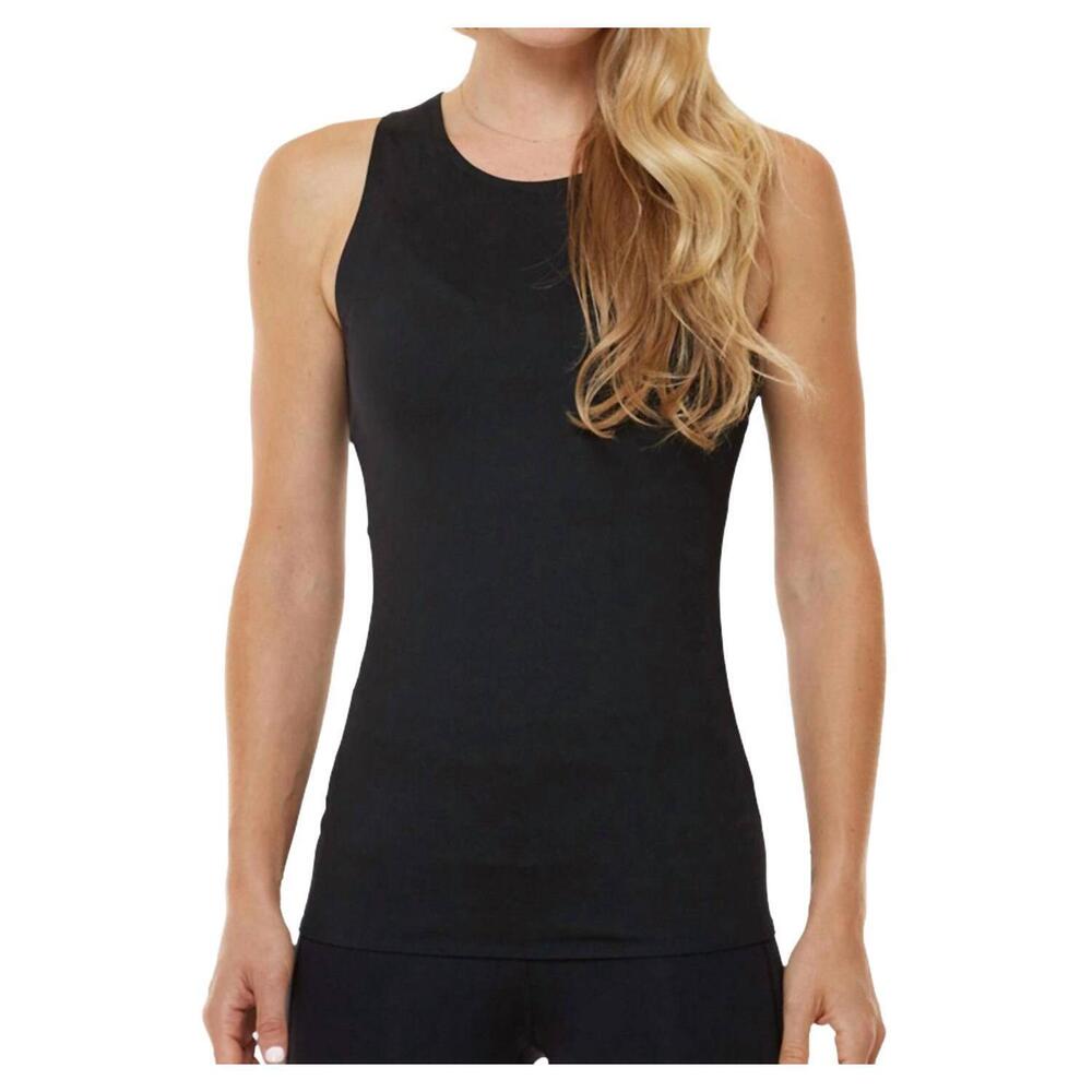 NEW SHAPE ACTIVE vortex harness tank top with built in bra in black